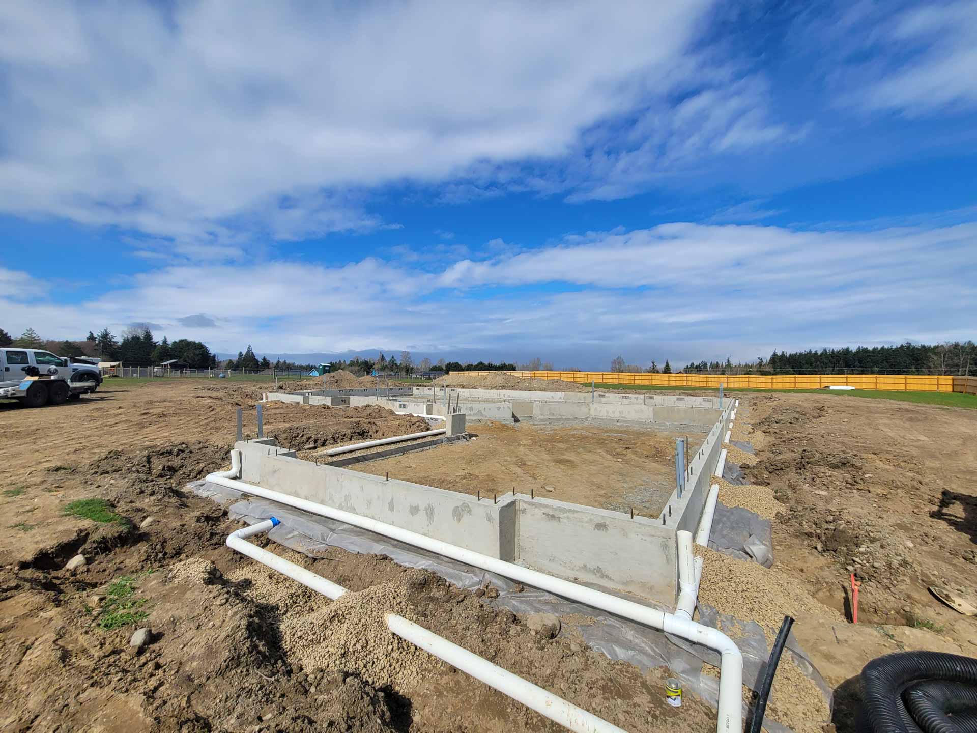 Foundation for new construction